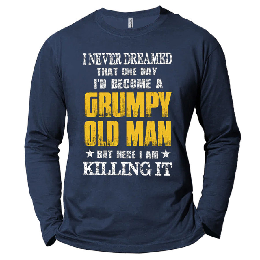 Men's A Grumpy Old Man Cotton Long Sleeve T-Shirt