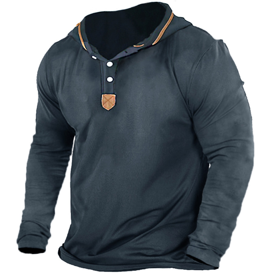 

Men's Outdoor Casual Long Sleeve Hooded T-Shirt