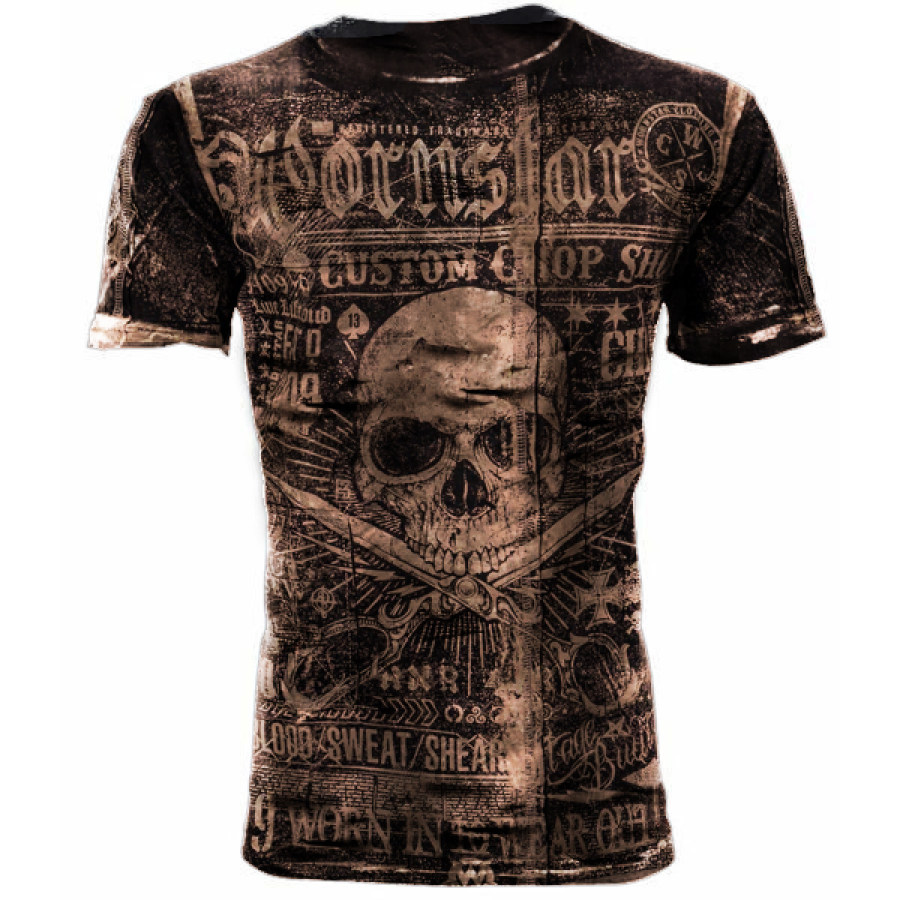 

Retro Mens Printed Casual T-shirt
