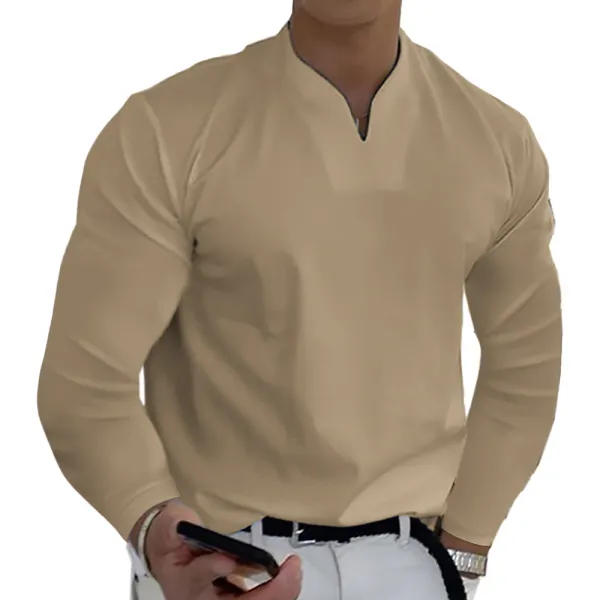 Men's Outdoor V-Neck Casual Long Sleeves - Kalesafe.com 