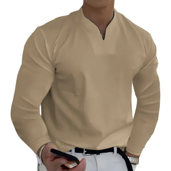Men's Outdoor V-Neck Casual Long Sleeves - Honeylop.chimpone.com 