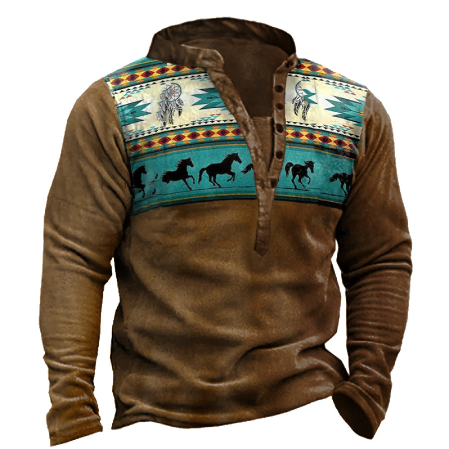 

Men's Bohemian Western Ethnic Style Print Sweatshirt