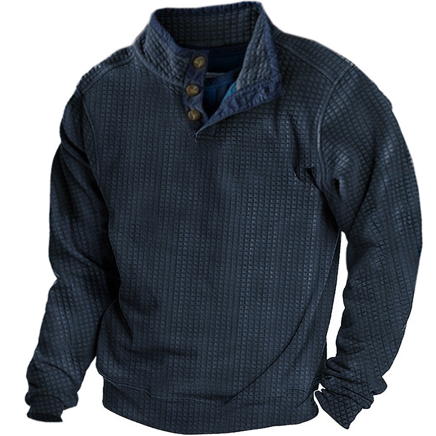 

Men's Plaid Fleece Stand-up Collar Sweatshirt