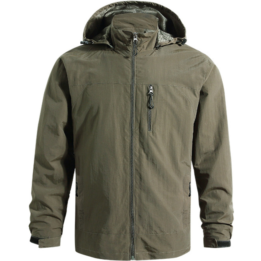 

Men's Outdoor Sports Zip Windbreaker Hooded Jacket