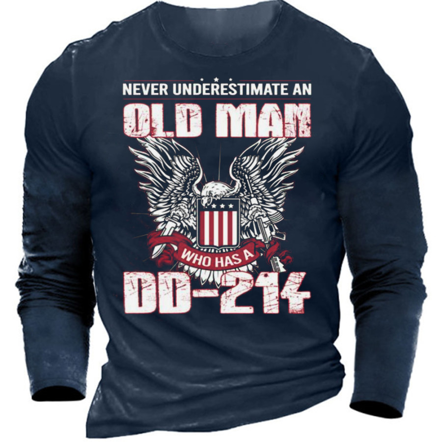 

Never Underestimate An Old Man Who Has A Dd-214 Atm-Usvet62 Men's T-Shirt