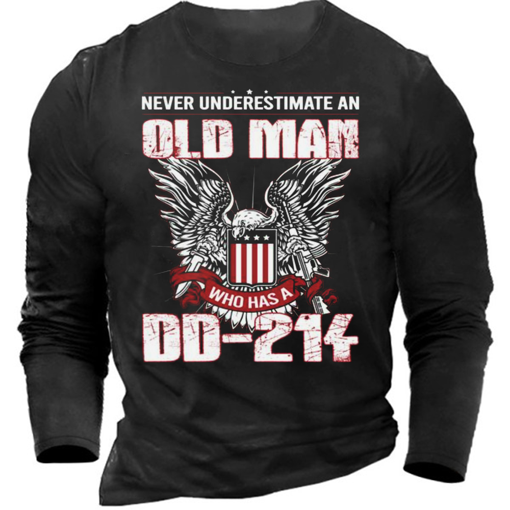 Never Underestimate An Old Chic Man Who Has A Dd-214 Atm-usvet62 Men's T-shirt