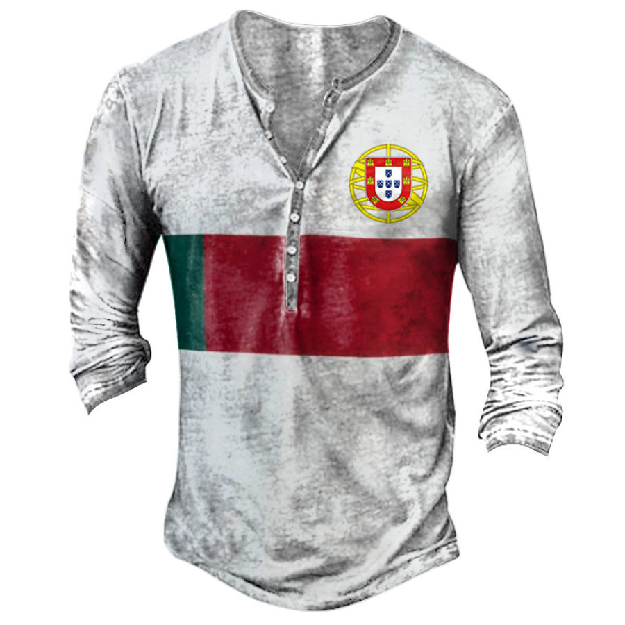 

Men's Outdoor World Cup Portugal Soccer Print Long Sleeve T-Shirt
