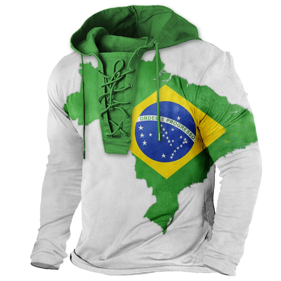 

Men's Vintage World Cup Print Long Sleeve Sweatshirt