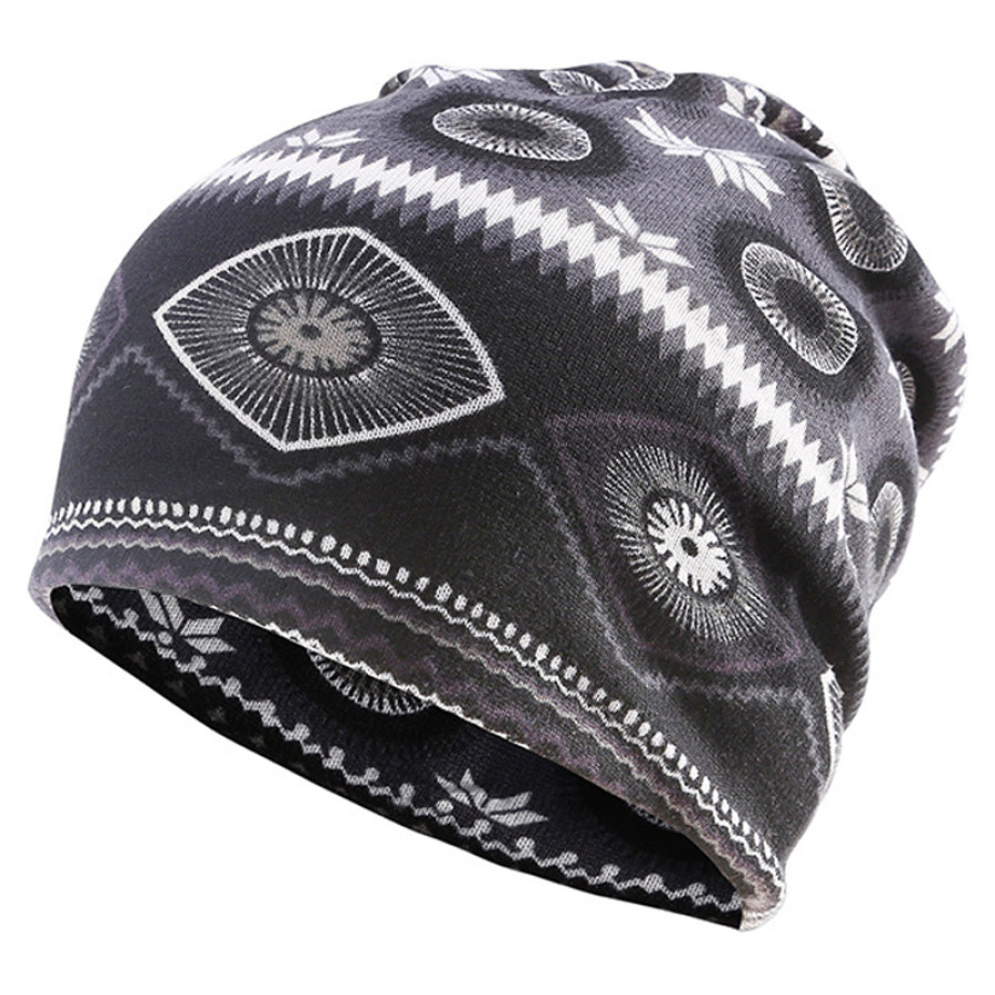 

Men's Ethnic Geometric Print Warm Knit Hat