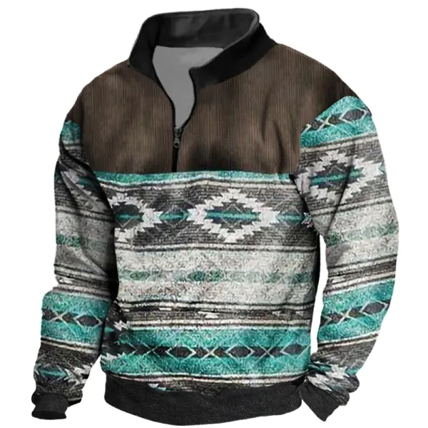 Native American Culture Henley Collar Long Sleeve Sweatshirt - Blaroken.com 