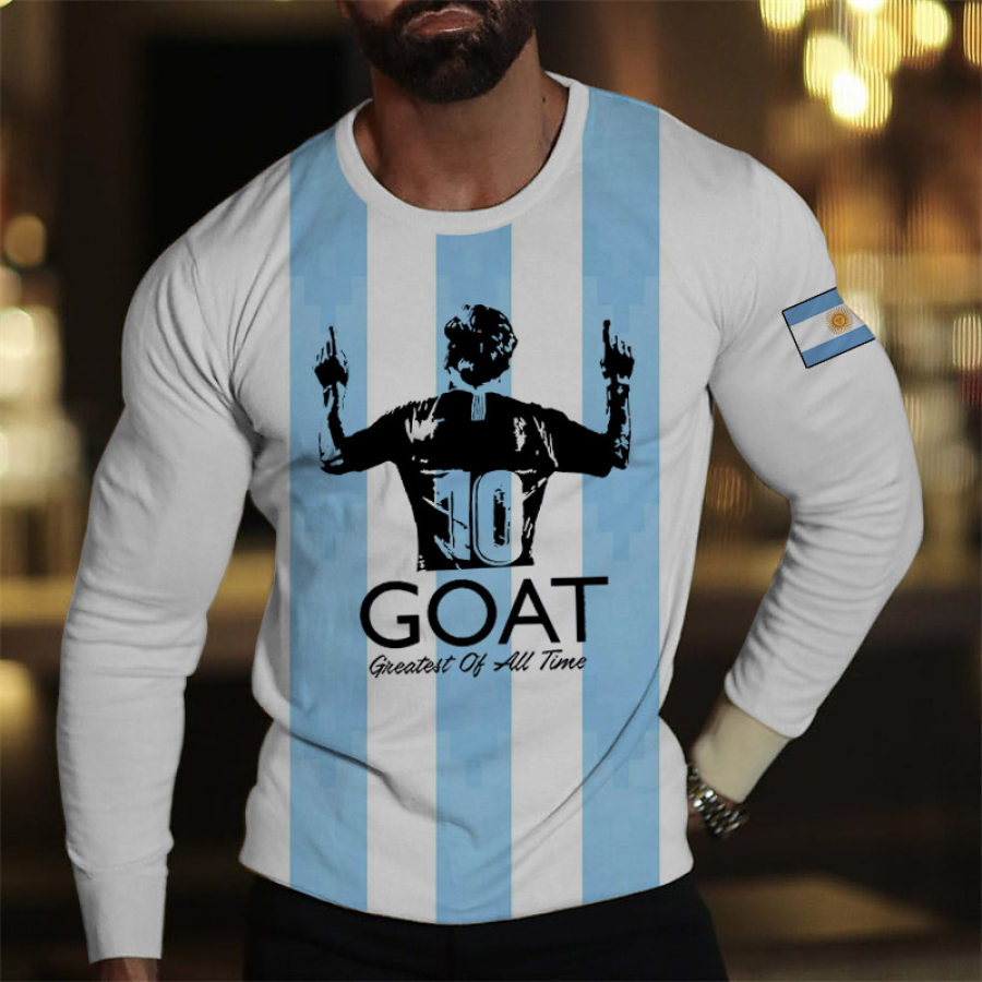 

Men's Argentina Soccer Goat Print Long Sleeve T-Shirt