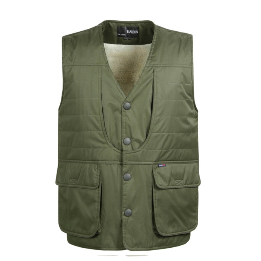 

Men's Outdoor Sports Fleece Thickened Pocket Vest