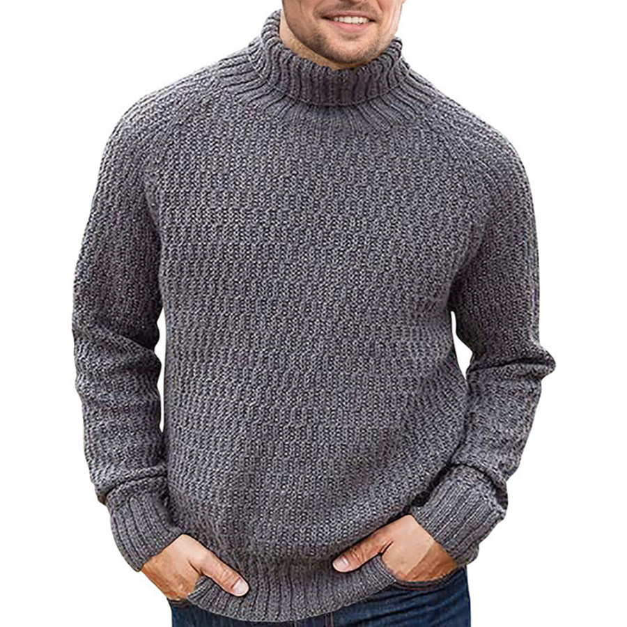 

Men's Retro Casual Turtleneck Knit Sweater