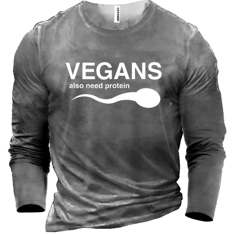 

Vegans Also Need Protein Cotton Men'S Shirt