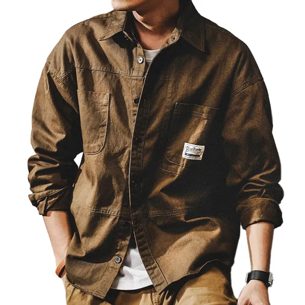 Men's Vintage Casual Pocket Shirt - Kalesafe.com 