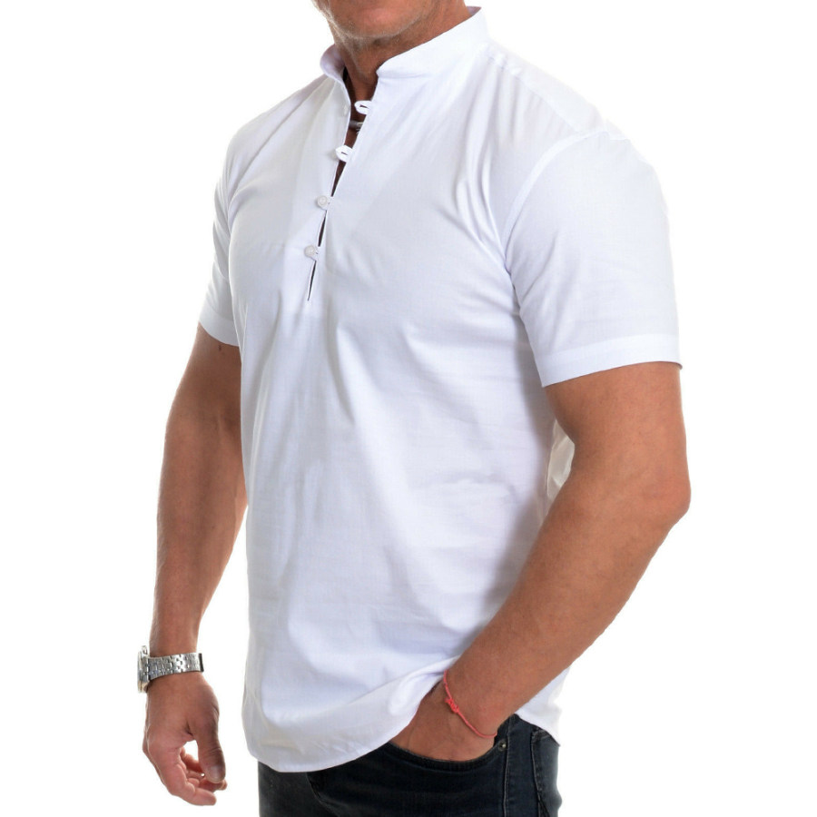 

Men's Outdoor Casual Henley Collar Short Sleeve Shirt