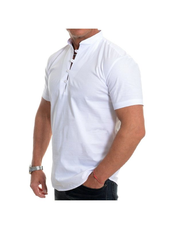 Men's Outdoor Casual Henley Collar Short Sleeve Shirt