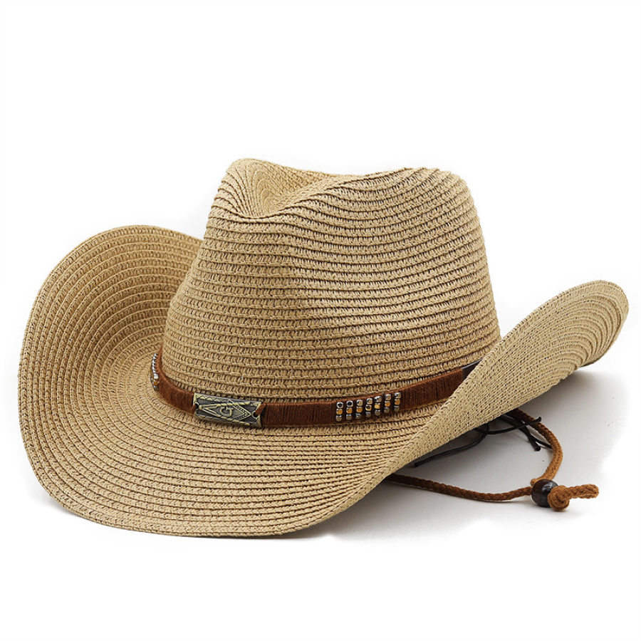 

Cintura Classica Etnica Cappello Di Paglia Da Cowboy Occidentale