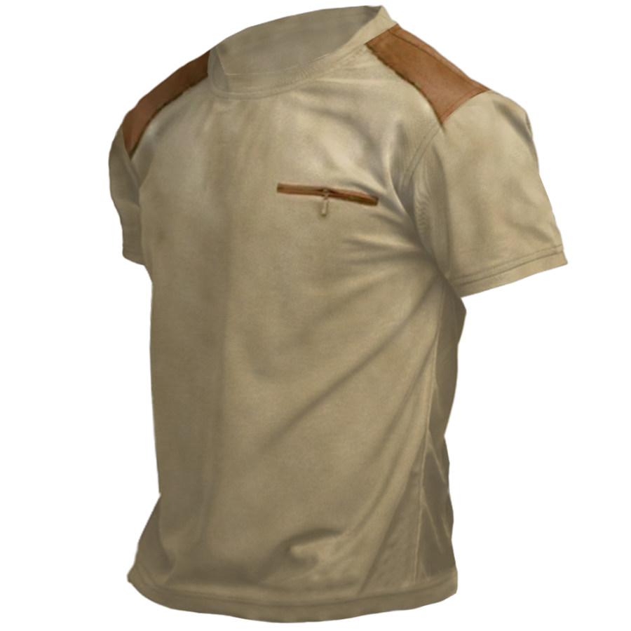 

Men's Outdoor Casual Zipper Pocket Round Neck T-Shirt