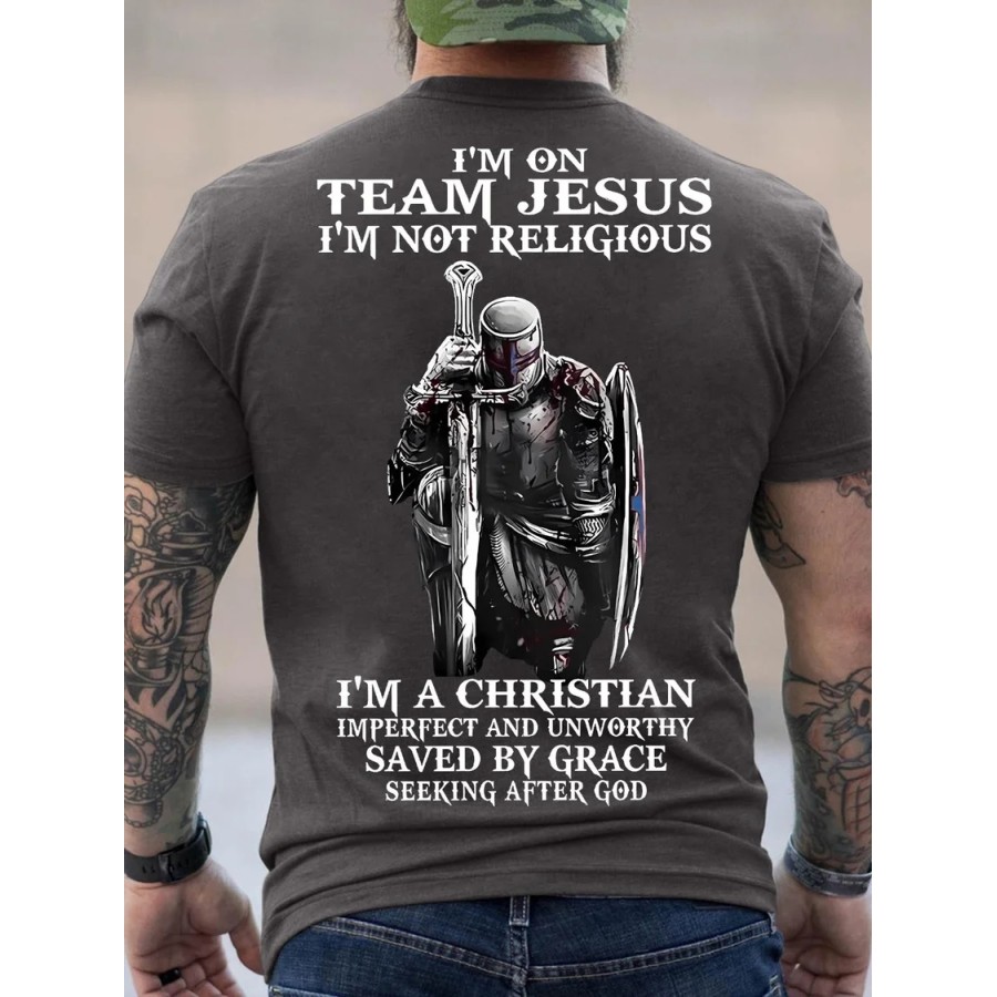 

I Am Not Team Jesus I Am Not Religious Men's Cotton T-Shirt