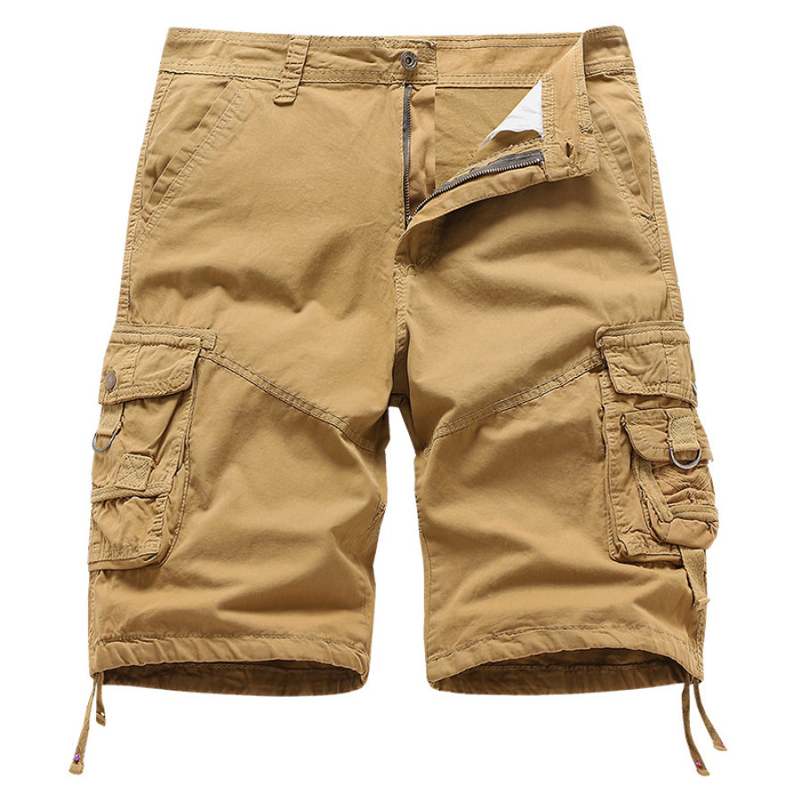 

Men's Casual Cotton Shorts Loose Multi Pocket Cargo Shorts