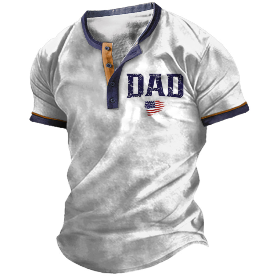 

American Dad Men's Vintage Henley Collar T-Shirt