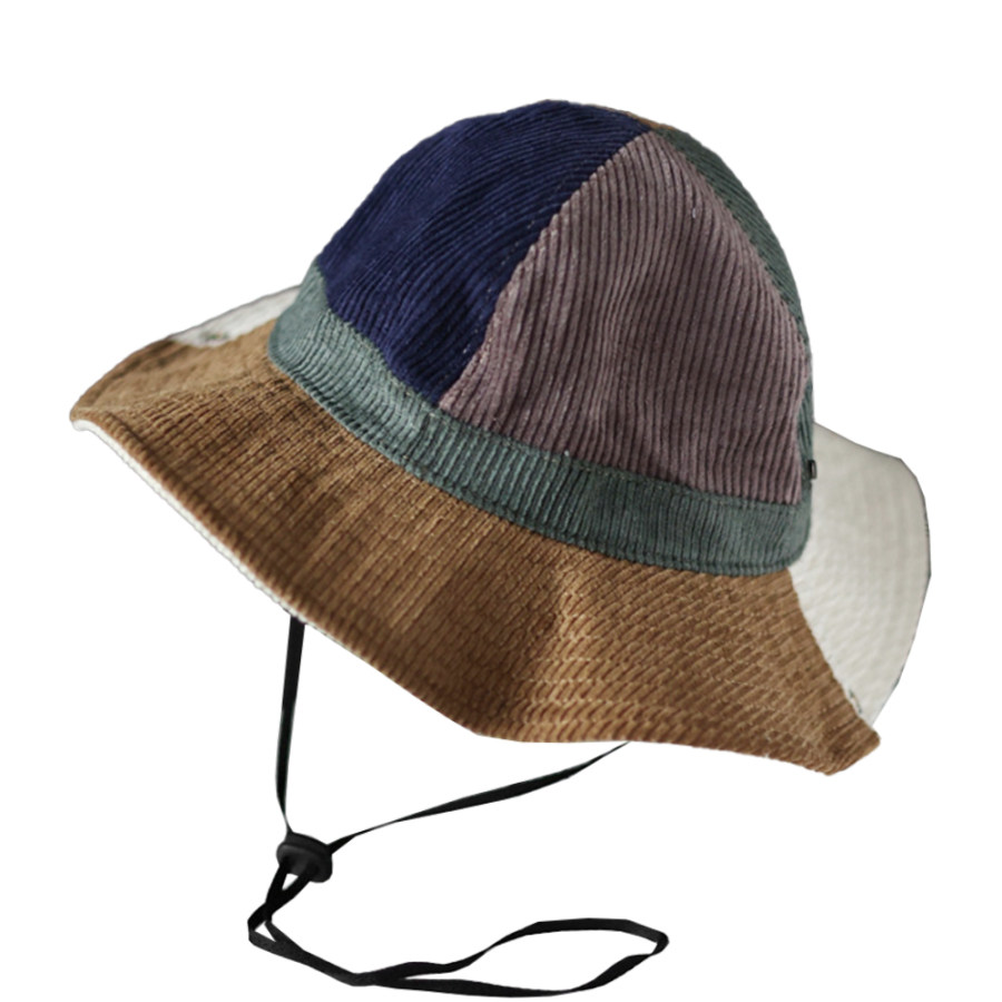 

Men's Outdoor Retro Corduroy Colorblock Hiking Hat