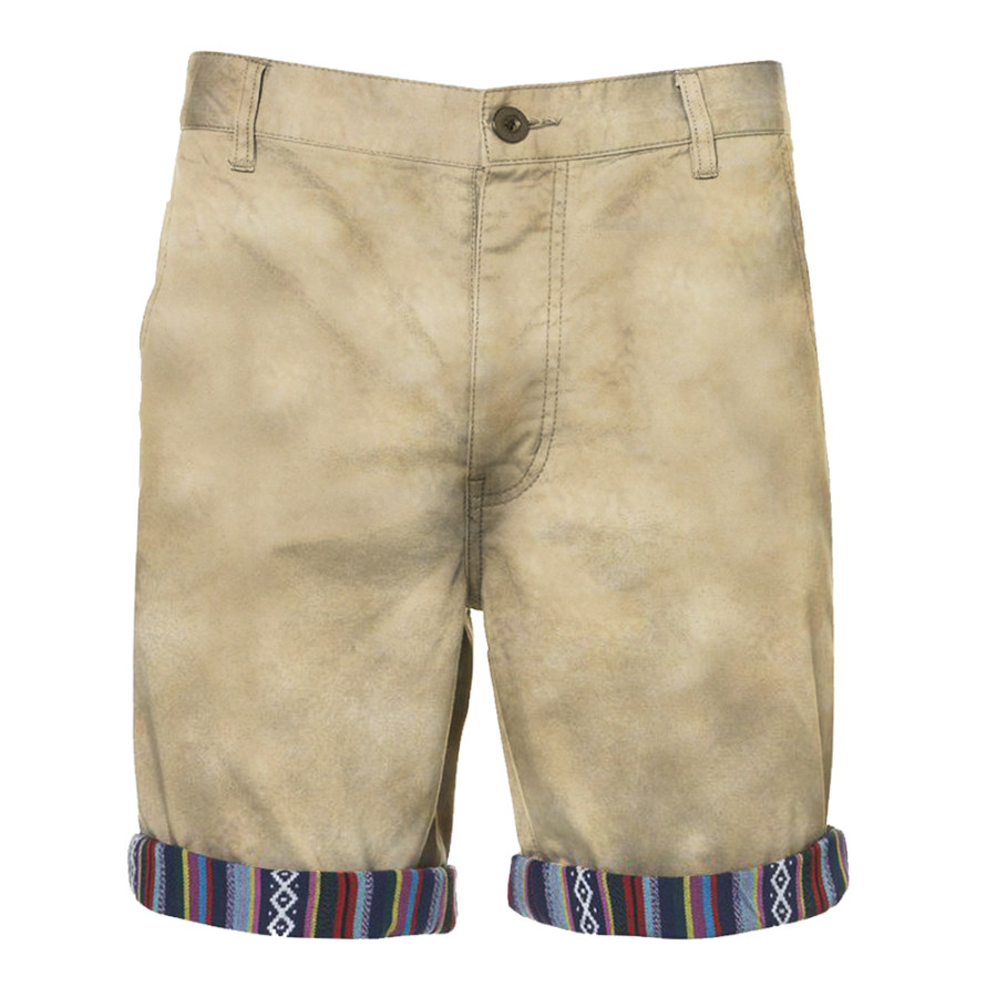 

Men's Vintage Ethnic Print Stitching Casual Shorts