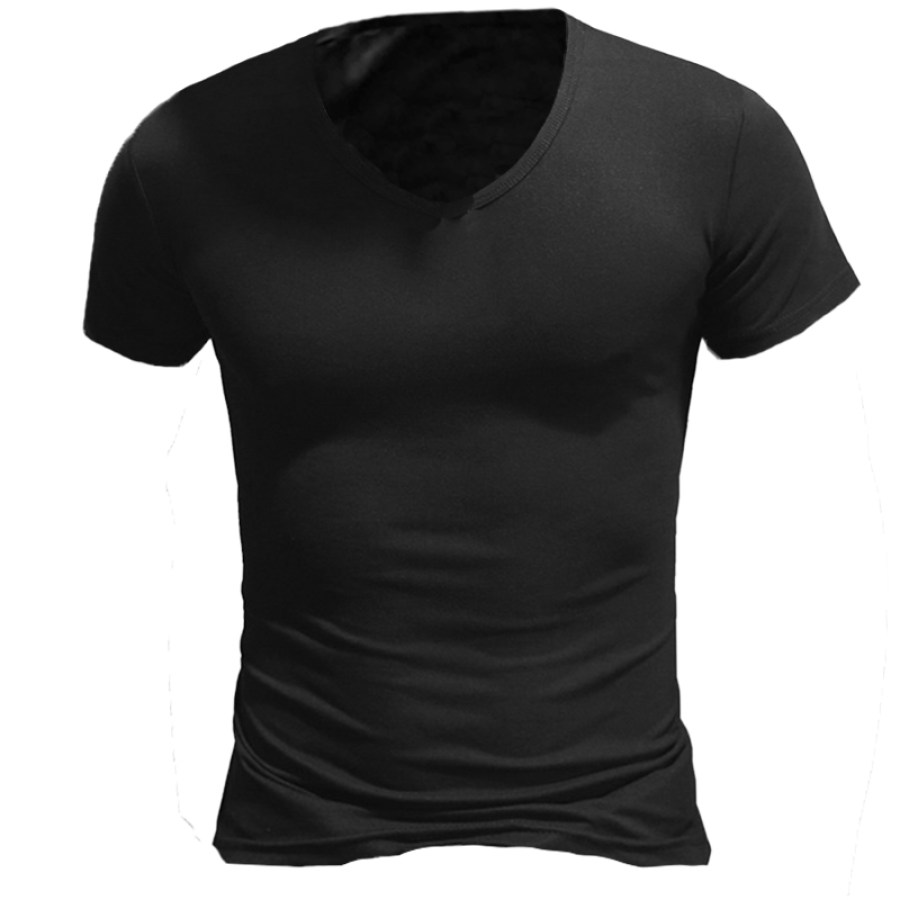 

T-shirt Décontracté à Col En V Pour Hommes