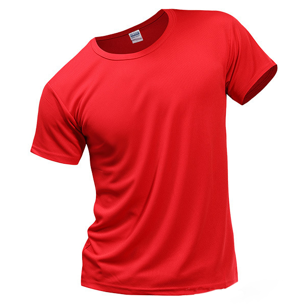 RADYAN Classic Tubular Retail Fit 1x1 Cotton Rib Short-Sleeve, Round Neck  Red Value Tee for Men 