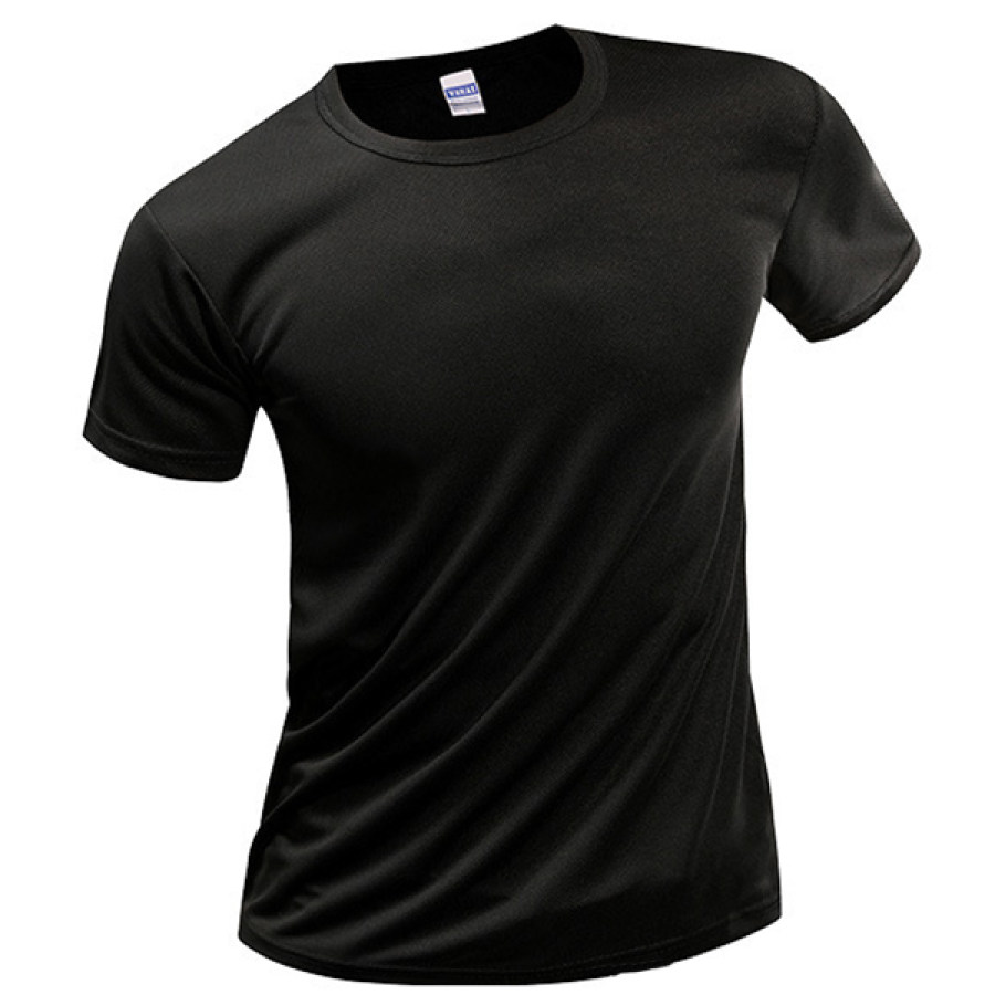 

Camiseta De Manga Corta De Secado Rápido Con Cuello Redondo Casual Para Hombres Al Aire Libre