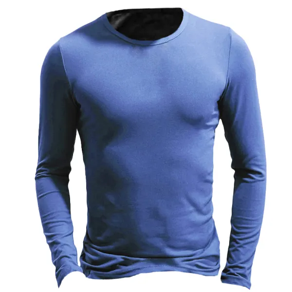 Men's Outdoor Casual Round Neck Long Sleeve T-Shirt - Kalesafe.com 