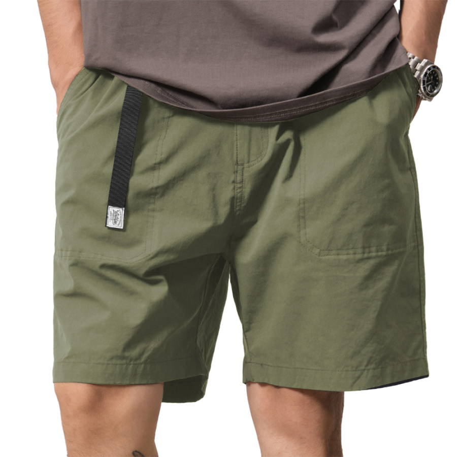 

Shorts Masculinos De Verão De Seção Fina Cor Sólida Ao Ar Livre Para Esportes De Praia Soltos De 11 Polegadas