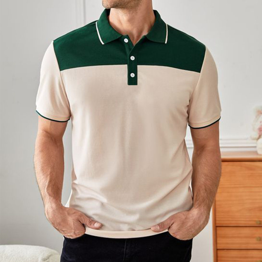 

Camiseta Masculina Casual Colorblock Gola Polo Colorblock