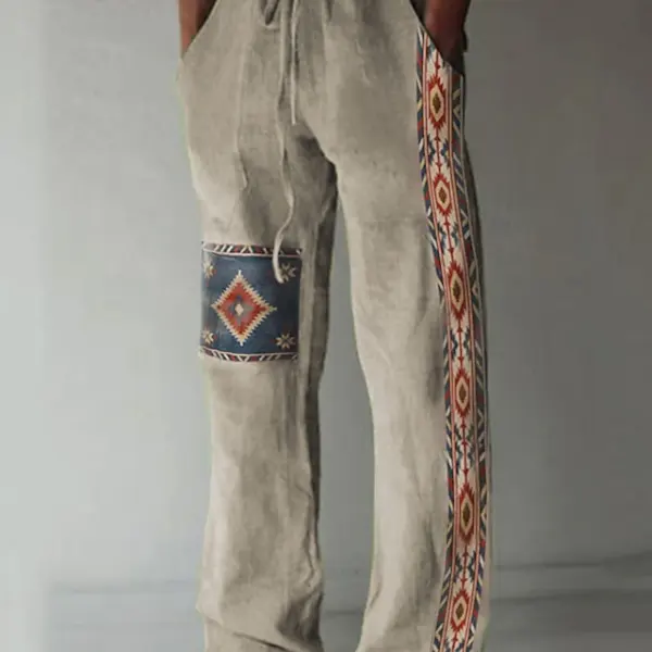 Men's Pants Summer Pants Beach Pants Drawstring Elastic Casual Daily Vacation Ethnic Pants - Kalesafe.com 