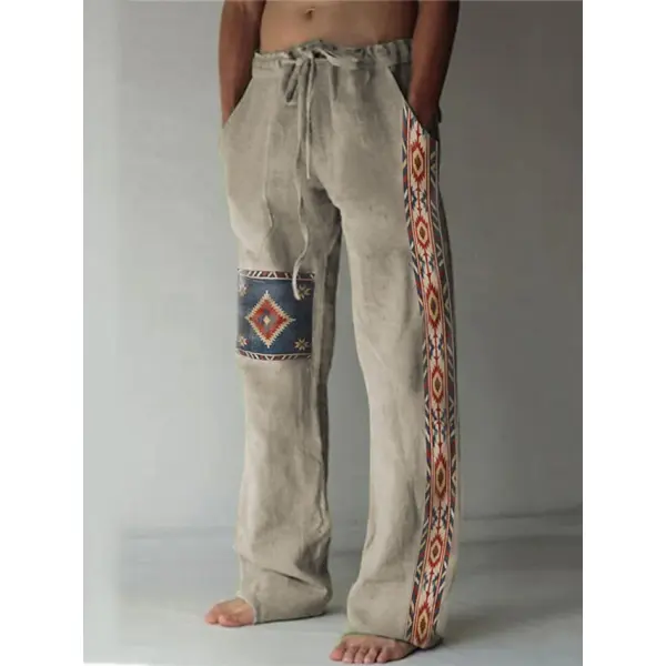 Men's Pants Summer Pants Beach Pants Drawstring Elastic Casual Daily Vacation Ethnic Pants - Honeylop.chimpone.com 