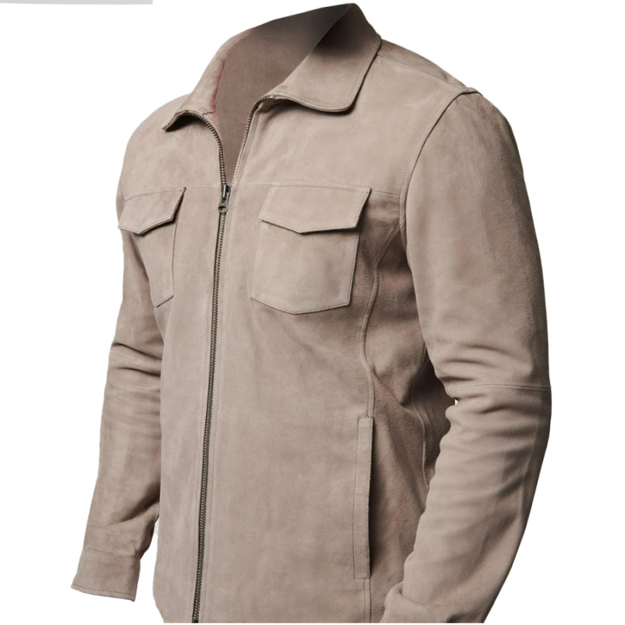

Jaqueta Masculina Casual Com Zíper Completa Para Atividades Ao Ar Livre