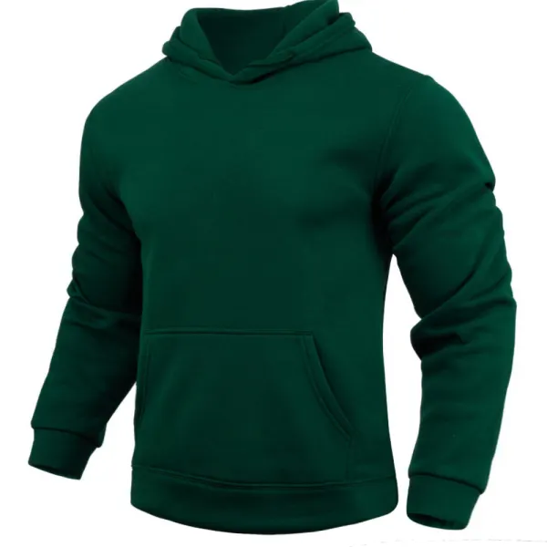 Men's Outdoor Solid Pocket Casual Hoodie - Kalesafe.com 
