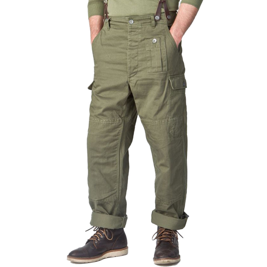 

Pantaloni Cargo Da Uomo Con Bretelle Tascabili Multifunzione Retrò