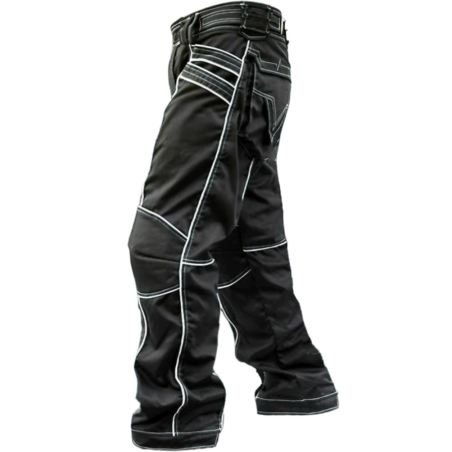 

Calça Casual Masculina Tática Ao Ar Livre Em Preto E Branco Com Contraste De Cor