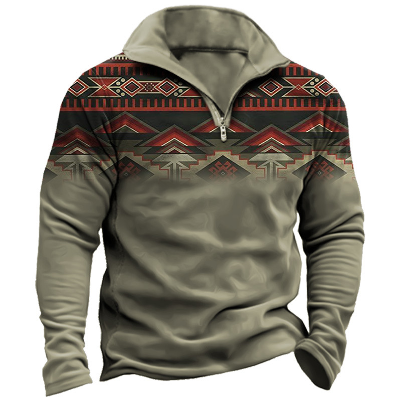 Men S 1 4 Zip Sweatshirt Ethnic Pattern Print Aztec Only 28 99    2ue7d1542d00544ea4a78a34cd741503bf 