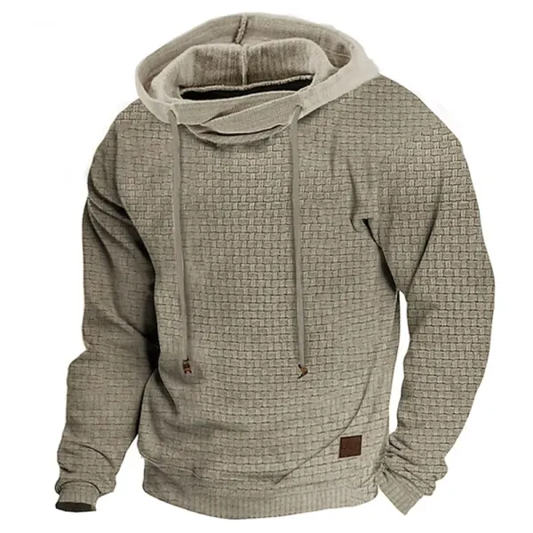 Men's Hoodie Outdoor Sports Solid Color Long Sleeve Daily Tops Apricot - Kalesafe.com 