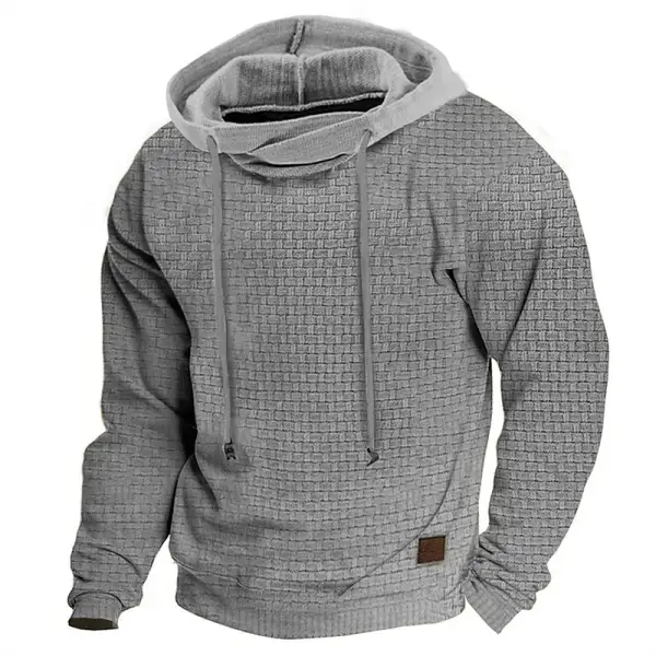 Men's Hoodie Outdoor Sports Solid Color Long Sleeve Daily Tops Apricot - Cotosen.com 