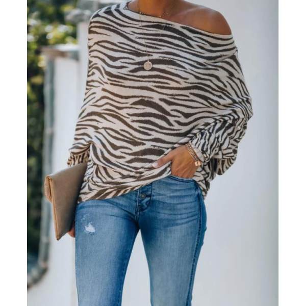 Fashion Zebra Print Tops, Cute Zebra Blouse On-sale