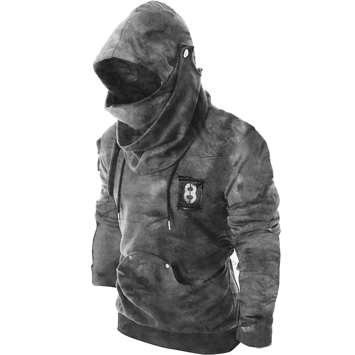 sudadera con capucha y manga larga con remaches - Tacticsup.com