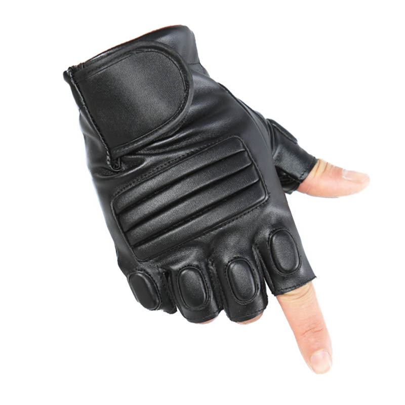 Leather Half Finger Tactical Chic Gloves