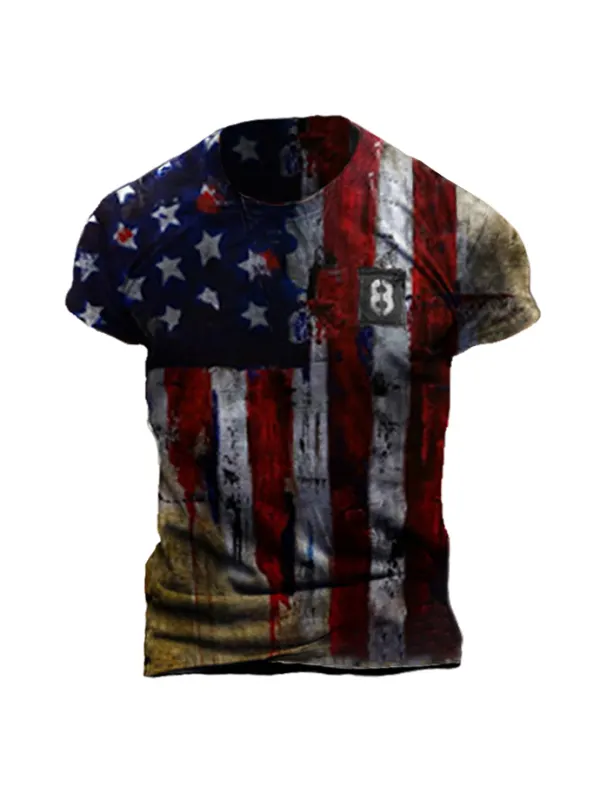 Mens retro casual short sleeve t-shirt - Plazabery.chimpone.com 