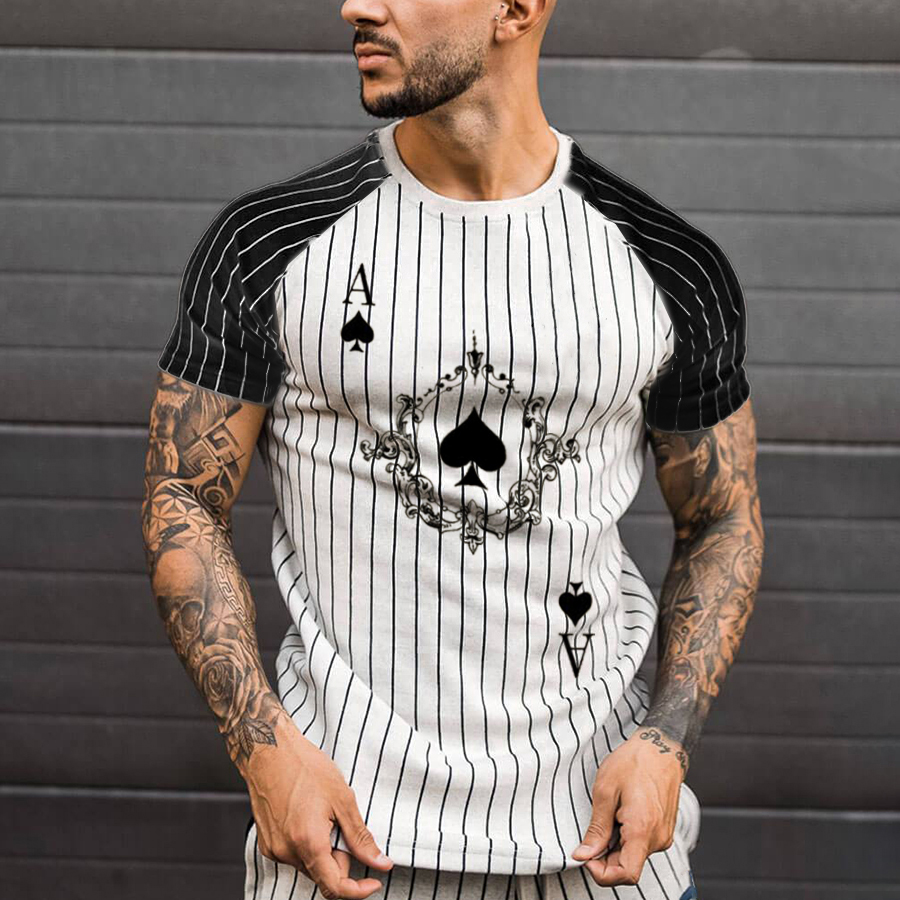 Short-sleeved Ace Of Spades Print Chic Short-sleeved T-shirt