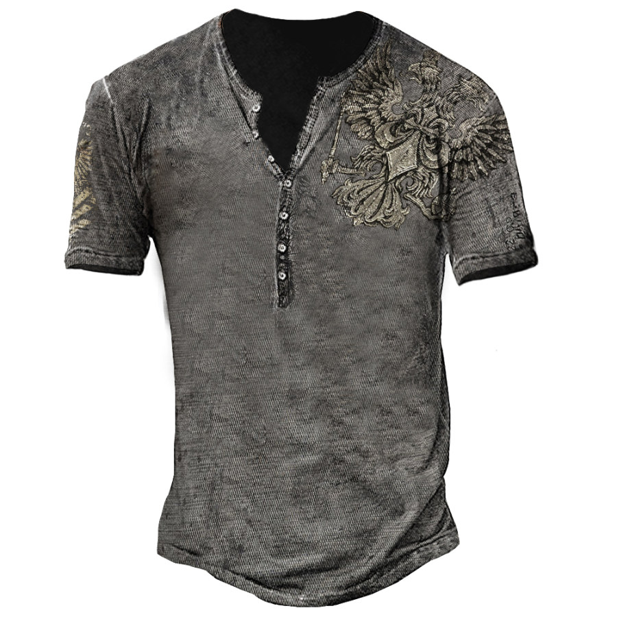 

Mens outdoor eagle print vintage T-shirt