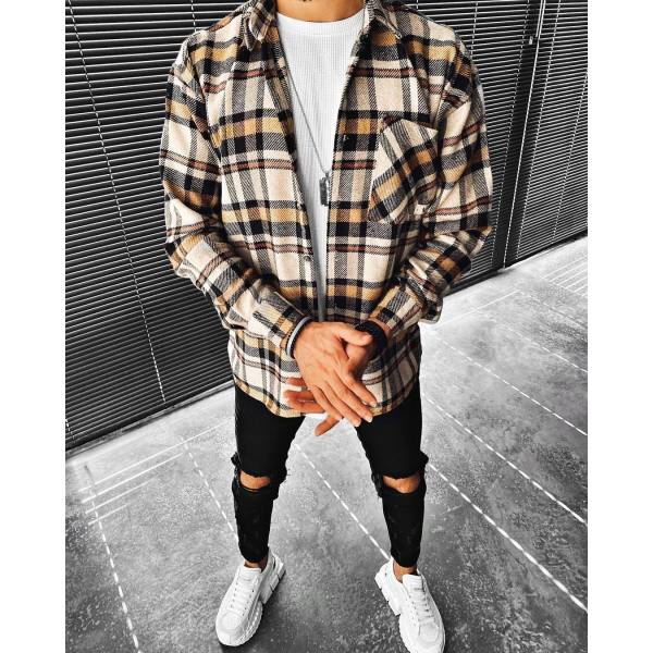 Street Fashion Plaid Texture Casual Jacket - Nikiluwa.com